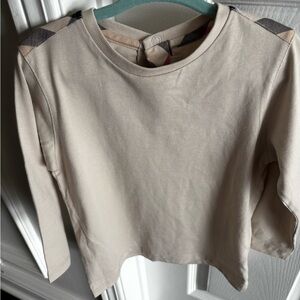 Burberry Beige Long Sleeve Kids Tee